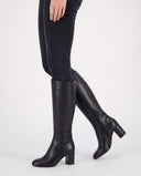 Priya | Knee High Boots – Winter Round Toe Block Heel Side Zip Tall Shaft