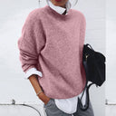 Rainier | Crew Neck Knit Sweater – Long Sleeve Drop Shoulder Ribbed Trim