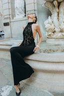 Rayna | Halter Neck Lace Bodice Maxi – Sheer Top Fishtail Formal Evening Summer Dress