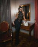 Rayna | Halter Neck Lace Bodice Maxi – Sheer Top Fishtail Formal Evening Summer Dress