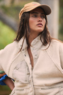 Regine | Sherpa Utility Jacket – High Neck Snap Front Zip Pockets