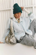 Regine | Sherpa Utility Jacket – High Neck Snap Front Zip Pockets