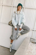 Regine | Sherpa Utility Jacket – High Neck Snap Front Zip Pockets