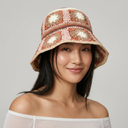 Riva | Crochet Floral Bucket Hat – Summer Beach Wide Brim Packable Sun Hat