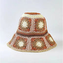 Riva | Crochet Floral Bucket Hat – Summer Beach Wide Brim Packable Sun Hat