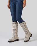 Cosima | Polka Dot Knee High Boots – Winter Round Toe Buckle Side Zip Lug Sole