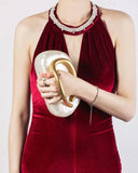 Rosa | Marbled Acrylic Clutch Bag – Evening Party Oversized Oval Handle