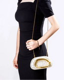 Rosa | Marbled Acrylic Clutch Bag – Evening Party Oversized Oval Handle