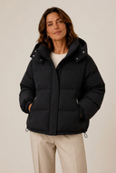 Rosetta | Quilted Puffer Jacket – Winter Hooded Zip Front Oversized Long Sleeve