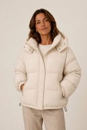 Rosetta | Quilted Puffer Jacket – Winter Hooded Zip Front Oversized Long Sleeve