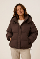 Rosetta | Quilted Puffer Jacket – Winter Hooded Zip Front Oversized Long Sleeve