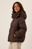 Rosetta | Quilted Puffer Jacket – Winter Hooded Zip Front Oversized Long Sleeve