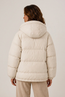 Rosetta | Quilted Puffer Jacket – Winter Hooded Zip Front Oversized Long Sleeve