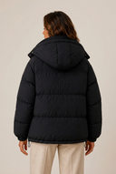 Rosetta | Quilted Puffer Jacket – Winter Hooded Zip Front Oversized Long Sleeve