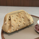 Rowana | Woven Beaded Clutch Bag – Evening Box Pleated Frame Closure