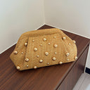 Rowana | Woven Beaded Clutch Bag – Evening Box Pleated Frame Closure