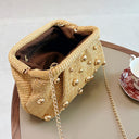 Rowana | Woven Beaded Clutch Bag – Evening Box Pleated Frame Closure