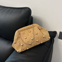 Rowana | Woven Beaded Clutch Bag – Evening Box Pleated Frame Closure