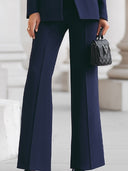 Roxana | Tailored Three Piece Set – Casual Blazer Vest Wide Leg Pants