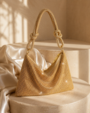 Sariah | Rhinestone Shoulder Bag – Evening Knotted Strap Zip Top