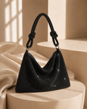 Sariah | Rhinestone Shoulder Bag – Evening Knotted Strap Zip Top