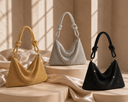 Sariah | Rhinestone Shoulder Bag – Evening Knotted Strap Zip Top
