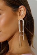 Savannah | Crystal Diamanté Loop Drop Earrings – Long Tassel Chain Party Jewellery