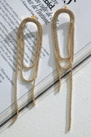 Savannah | Crystal Diamanté Loop Drop Earrings – Long Tassel Chain Party Jewellery