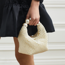 Selina | Beaded Pearl Mini Handbag – Evening Top Handle Rounded