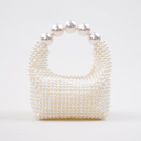 Selina | Beaded Pearl Mini Handbag – Evening Top Handle Rounded