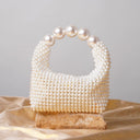 Selina | Beaded Pearl Mini Handbag – Evening Top Handle Rounded
