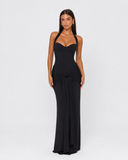 Shanay | Ruched Maxi Dress – Evening Halter Neck Sweetheart Draped Front