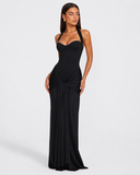 Shanay | Ruched Maxi Dress – Evening Halter Neck Sweetheart Draped Front