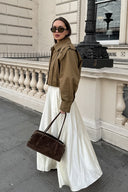 Shannon | Oversized Utility Jacket – Point Collar Button Front Balloon Sleeve