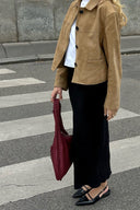 Shiloh | Cropped Utility Jacket – Point Collar Button Front Long Sleeve