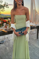 Skyla | Strapless Pleated Maxi – Bandeau Bodice Full Skirt Wedding Guest Dress