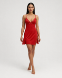 Soledad | Lace Trim Nightdress – Sleepwear V Neck Spaghetti Straps Side Panels