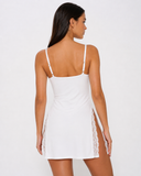 Soledad | Lace Trim Nightdress – Sleepwear V Neck Spaghetti Straps Side Panels