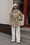 Sonia | Belted Trench Jacket – Point Collar Button Cuffs Everyday Wear
