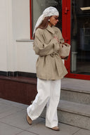 Sonia | Belted Trench Jacket – Point Collar Button Cuffs Everyday Wear