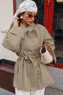 Sonia | Belted Trench Jacket – Point Collar Button Cuffs Everyday Wear