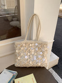 Suze | Boho Sequin Bag – Resort Vacation Open Weave Shoulder Handles