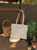 Suze | Boho Sequin Bag – Resort Vacation Open Weave Shoulder Handles