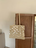 Suze | Boho Sequin Bag – Resort Vacation Open Weave Shoulder Handles