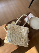 Suze | Boho Sequin Bag – Resort Vacation Open Weave Shoulder Handles
