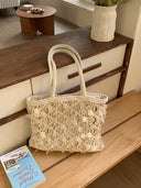 Suze | Boho Sequin Bag – Resort Vacation Open Weave Shoulder Handles