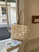Suze | Boho Sequin Bag – Resort Vacation Open Weave Shoulder Handles