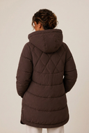 Tallie | Longline Puffer Coat – Winter Hooded Diamond Quilted Snap Front