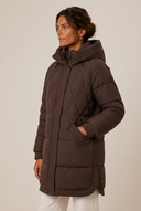 Tallie | Longline Puffer Coat – Winter Hooded Diamond Quilted Snap Front