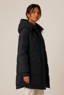 Tallie | Longline Puffer Coat – Winter Hooded Diamond Quilted Snap Front
